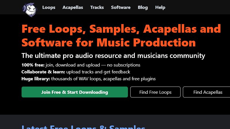 Looperman homepage preview