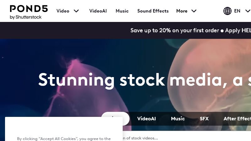 Pond5 homepage preview