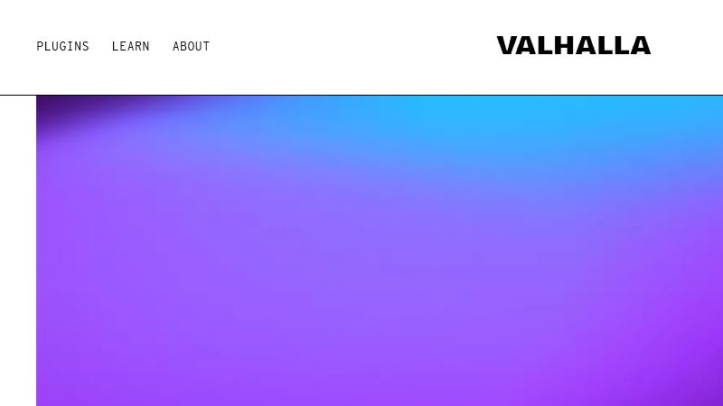 Valhalla VintageVerb homepage preview