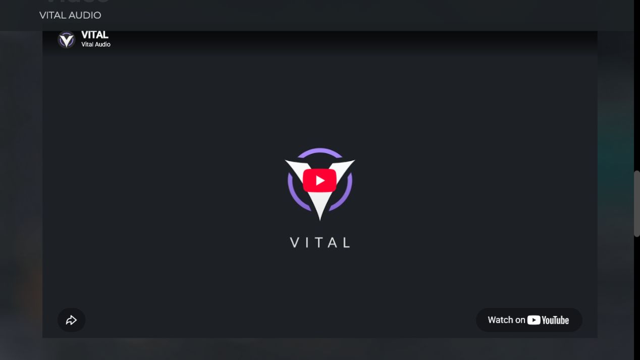 Vital homepage preview