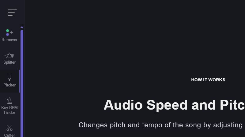 Vocal Remover Pitch Changer homepage preview